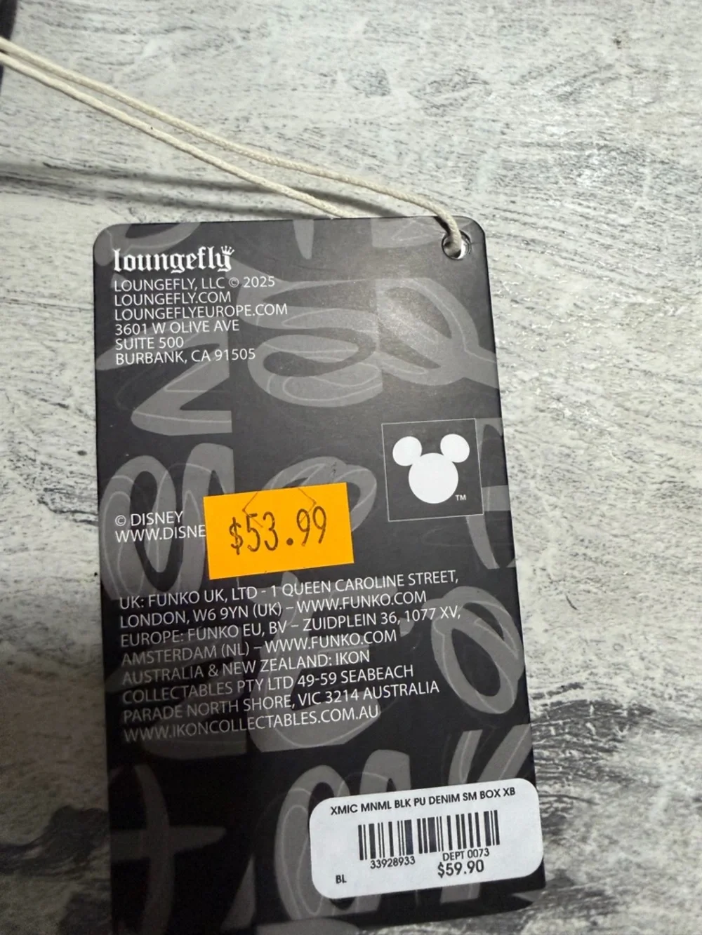 Loungefly Black and Gray Mickey Mouse Tag Artwork - Picture 3 of 3